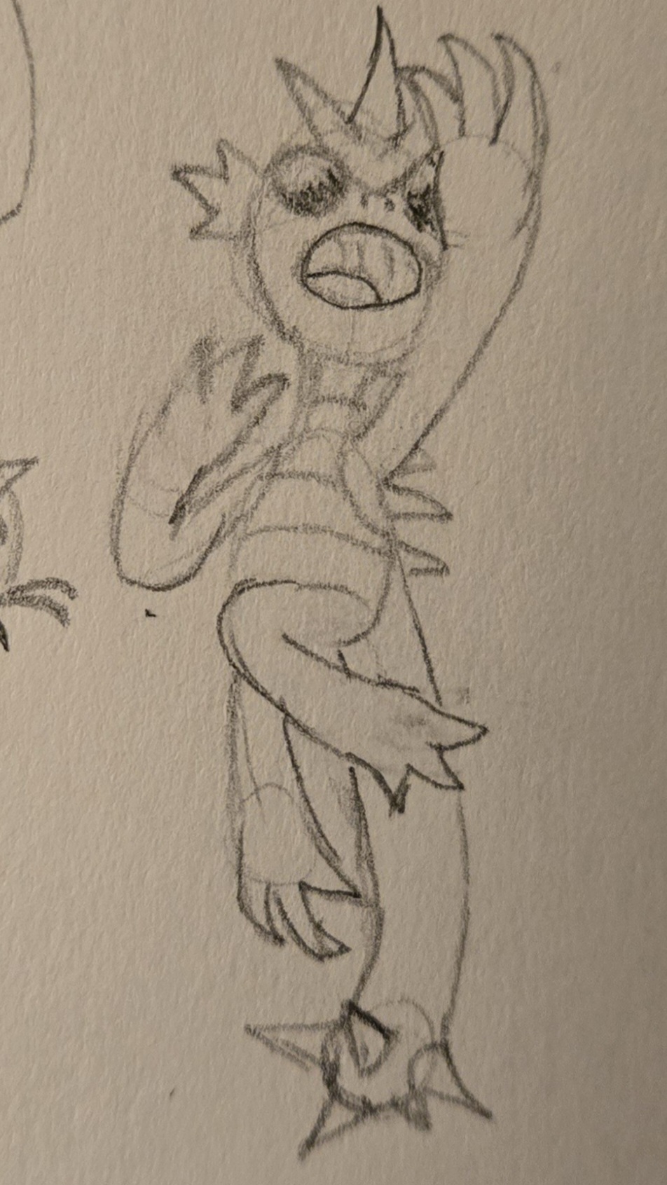 A small, bipedal lizard coverd in spikes.