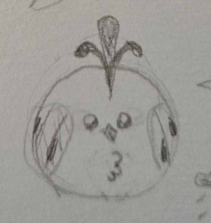 A fluffy puffball of a bird with a teardrop-shaped feather crest.