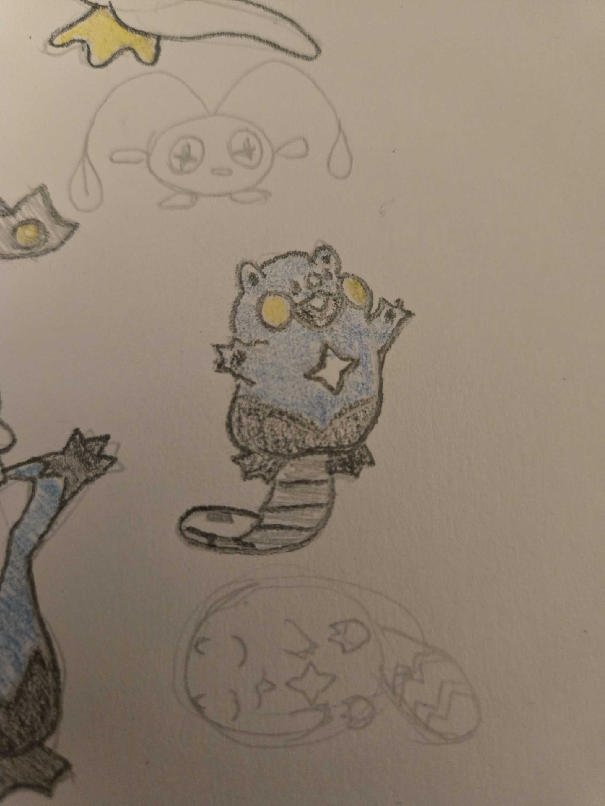 A small blue and black beaver standing upright on its tail.